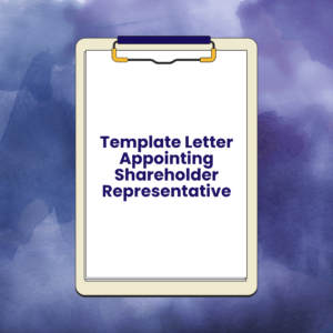 Template Letter Appointing Shareholder Representative
